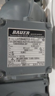 Bauer减速电机 DK74SZ2-KZ/178-AS/MV3209/1